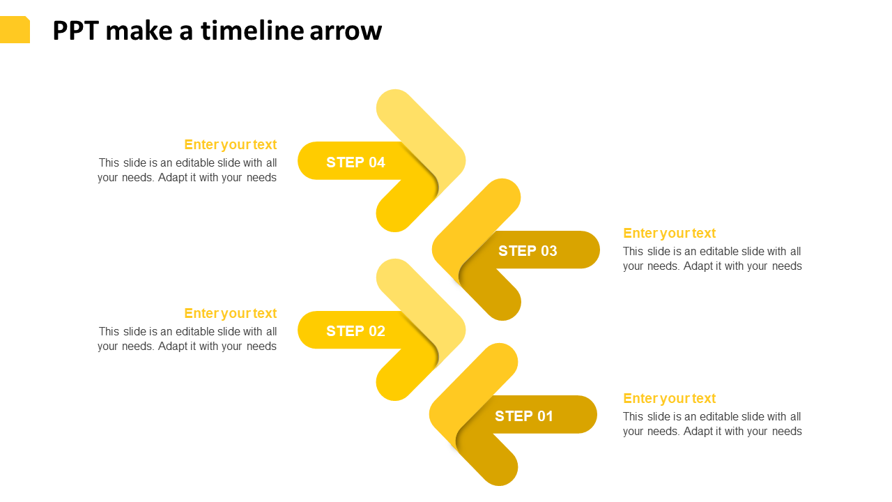 ppt make a timeline arrow-yellow